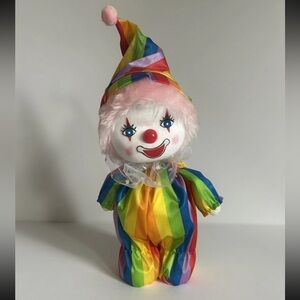 Vintage 80s Wind-up Clown Doll
